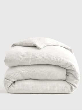 QUINCE Organic Airy Gauze Duvet Cover King/Cal King White 6588